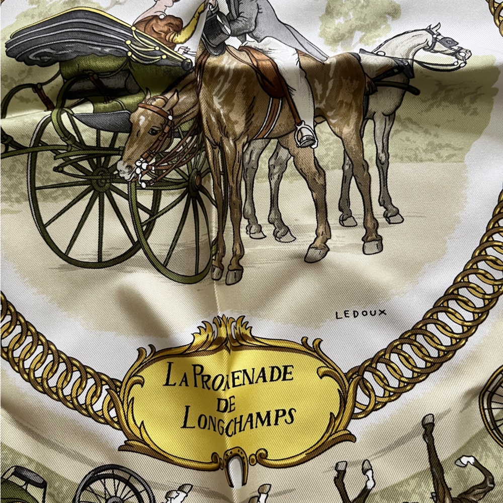 Hermes silk scarf Promenade de Longchamp - Picture 7 of 16